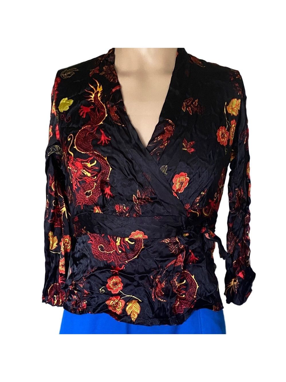 Clio vintage dragon wrap top. CRB